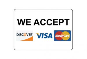 We Accept Visa/Mastercard/Discover