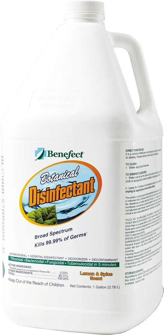 a gallon of disinfectant on a white background
